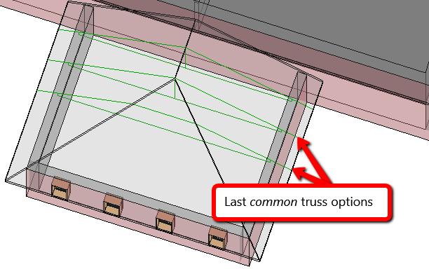 Before using this tool, you will need to have at least one common truss created at the ridge/hip intersection or in the portion of the roof after the ridge.
