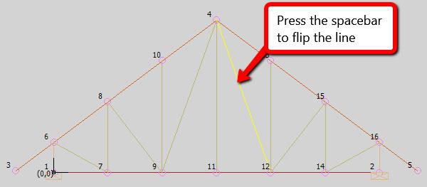 3.2 Flip the Direction of a Web Member 29 You can select any of the diagonal web