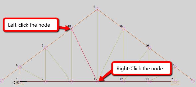 3.4 Adding a Member in the Truss 30 A member of the truss can be added to the truss by adding new lines in the Truss Designer. A new line can only be created between two nodes.