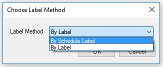 37 After clicking BOM Report you can select one truss to create the report. An additional window will pop up to label the members By Schedule Label or By Label.