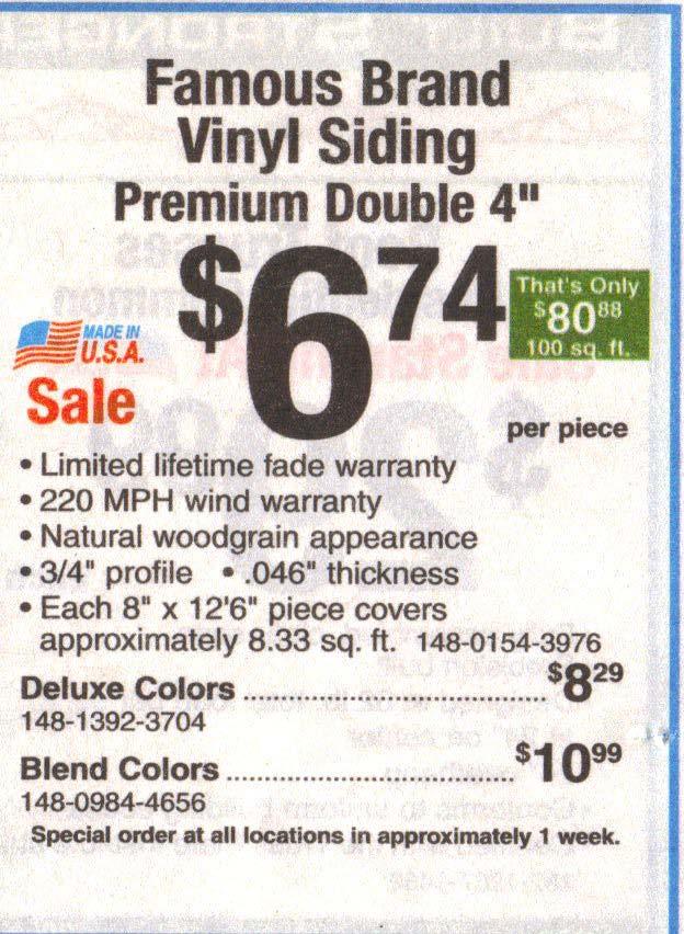 Vinyl Siding.046 ($80.