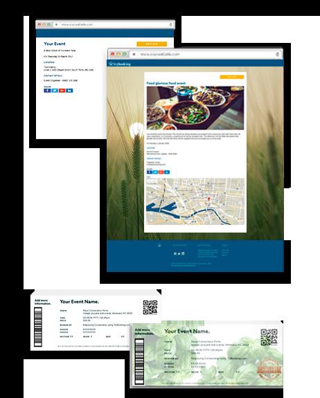 Customise everything ADD IMAGES, MAPS, BACKGROUNDS AND BRANDING Fully customise your event pages with our easy-to-use
