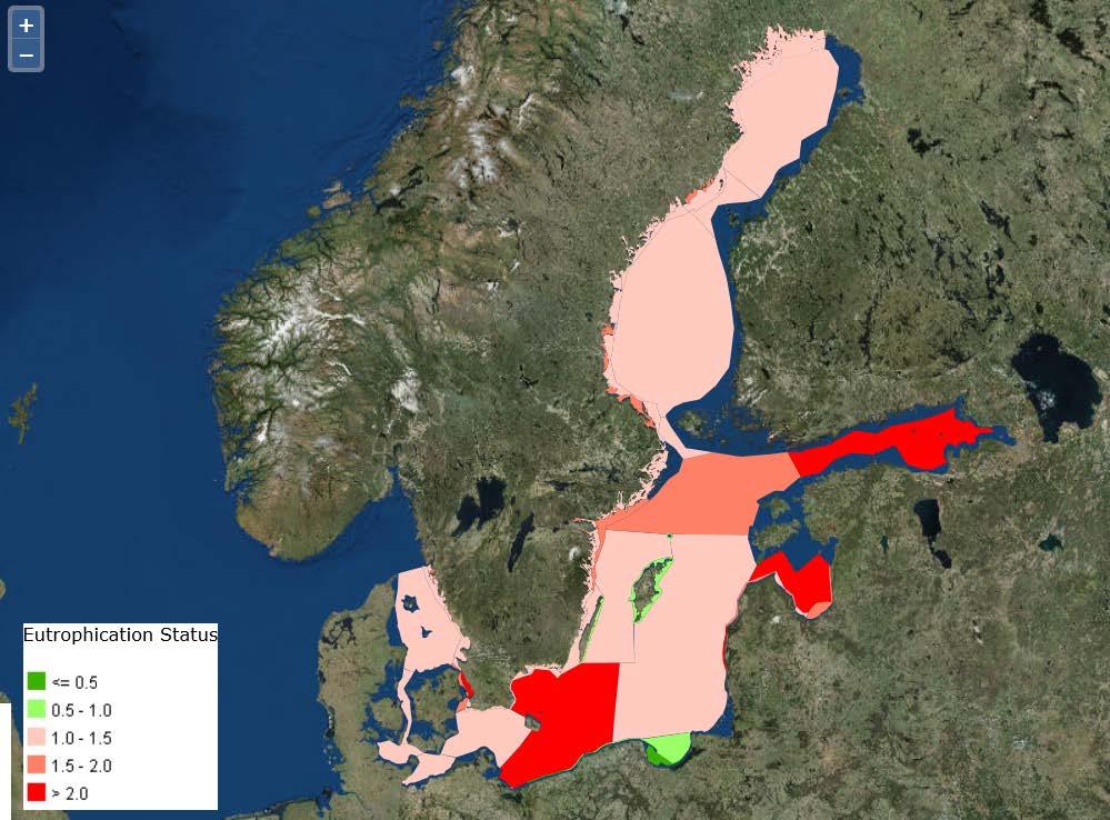 Results and Confidence Current status of the Baltic Sea DIN concentration Of 17 open-sea sub-basins, good status (concentrations below threshold) for nitrogen (DIN) has been achieved only in the Gulf