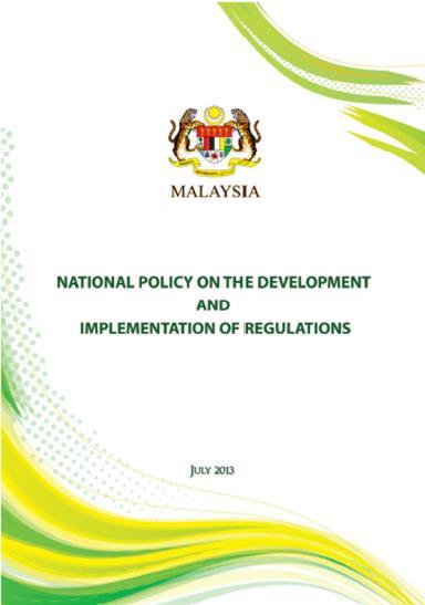 Documents on Regulatory Policy Reference should be made to the government circular on National Policy on the Development and
