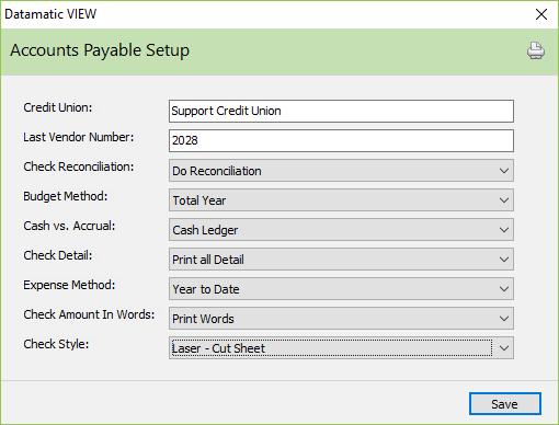 Accounts Payable Setup Accounts Payable Getting Started The Accounts Payable Setup must be completed as part of the initial setup. Many of the options below require a discussion with Customer Support.