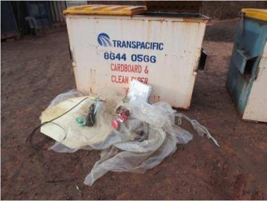 periods & not put in designated bins REPORT inappropriate waste