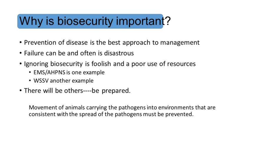 Biosecurity Series of management practices Prevent introduction Keep