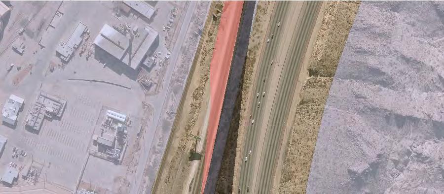 El Paso International Boundary 1 " = 250 ' 1:3,000 Noise Receiver Non-Impacted Impacted BHW Center Line BHW Pavement Ramp Center Line RampPavement Curb Exist Levee Maint Rd Local Road Prop Levee