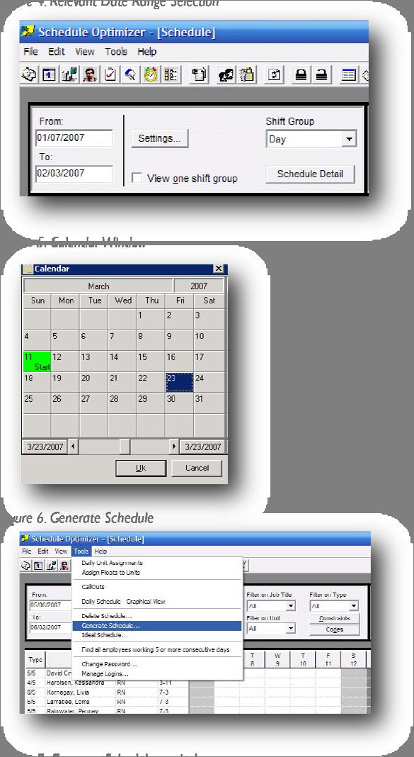 1.1 Create a New Schedule To create the schedule for the current period or to set up the schedule for the next period, there are two steps Figure 4.