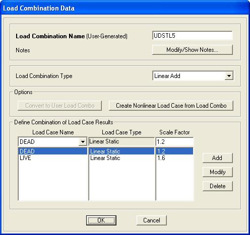 Users can define load combinations using the Define menu > Load Combinations command in SAP2000 and the Design/Rating > Load Combinations > Expand arrow command.