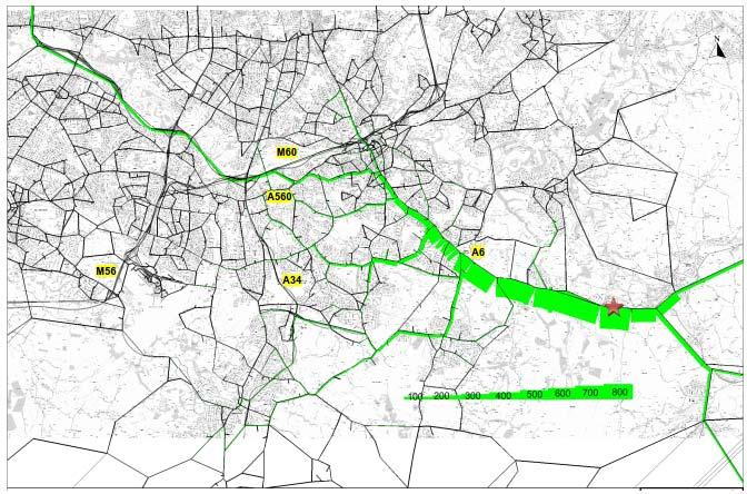 78 JOURNEY PATTERNS ALONG THE A6 5.3.16 In addition to information on the actual traffic volumes and speeds, it is useful to understand the actual origins and destinations of traffic along the A6. 5.3.17 Figure 5-10 7 presents an illustration of the journey pattern of traffic on the A6.