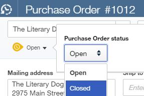 Close Purchase Order 23 When determined ordered item no longer available, manually close PO Example: 02/19/16 Remaining 100 Books on order are discontinued Open Purchase Order for 100