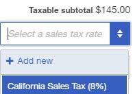 Add Sales Tax to Invoice 1040 49 Click drop-down list arrow
