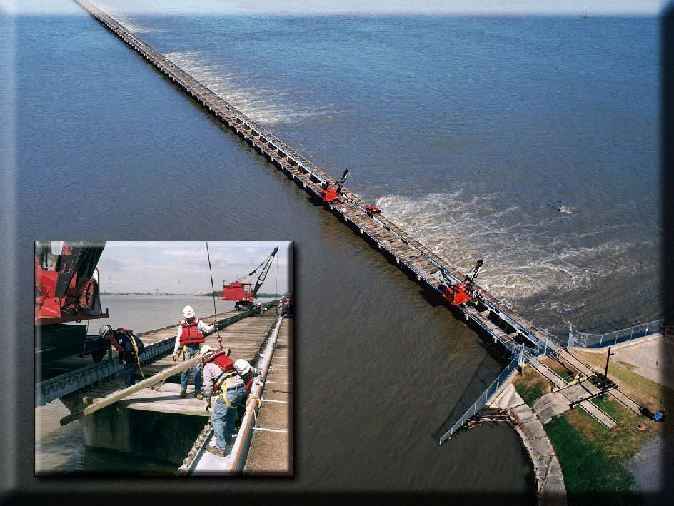 The Atchafalaya River, the Morganza floodway, and the West Atchafalaya floodway converge at the lower end of the Atchafalaya River levees to form the Atchafalaya basin floodway.