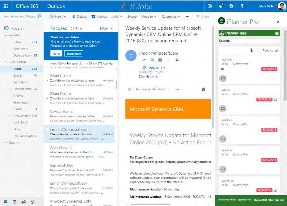 iplanner Pro Outlook add-in Office365 add-in for Outlook