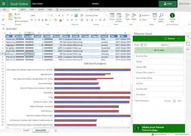 iplanner MS Excel add-in Office365 add-in for Excel Office 365, Sharepoint, FabricUI,