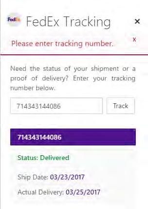 be viewed from inside the Outlook only using the tracking number of the
