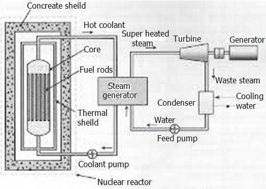The main components of nuclear power plants are; 1) Reactor Vessel : It is designed to with stand high pressure and usually made by low carbon steel.