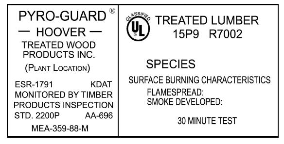 ESR-1791 Most Widely Accepted and Trusted Page 6 of 7 FIGURE 2 LUMBER STAMP Interior Side FIGURE 3 2-HOUR FIRE-RESISTANCE-RATED EXTERIOR WALL ASSEMBLY Use where wall is required to be
