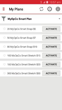 Offer Engagement 3G 10:32 3G 10:32 Select an bundle: 1. 20 MyOpCo Smart Snapi $5 2. 50 MyOpCo Smart Snapi $7 3. 80 MyOpCo Smart Snapi $10 4. 100 MyOpCo Smart Stretchi $15 5.
