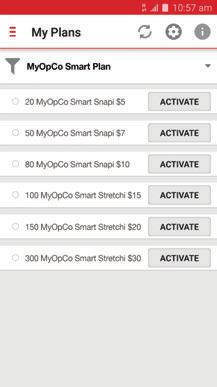 Offer Engagement 3G 10:32 3G 10:32 Select an bundle: 1. 20 MyOpCo Smart Snapi $5 2. 50 MyOpCo Smart Snapi $7 3. 80 MyOpCo Smart Snapi $10 4. 100 MyOpCo Smart Stretchi $15 5.