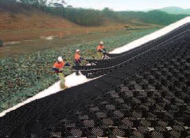 Permeable Aggregate: Confinement in the GEOWEB structure allows smaller, less-expensive materials to be used, and on steeper slopes than when unconfined.