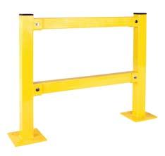 Guardrail Bolted Create a barrier wall or complete surround Single or Double rail system Removable rails offer access to machinery for repairs High visibility yellow Parts can easily be replaced if
