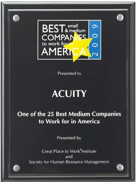 ACUITY RECOGNIZES EXCELLENCE We understand how our employees contribute to our success.