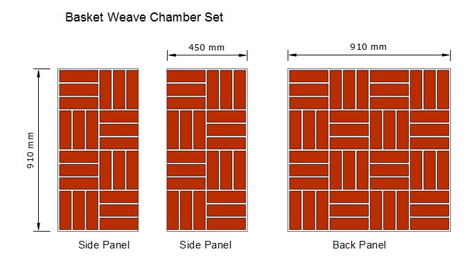 Standard Panels and Bonding Patterns Panels are available in standard sizes and offered in 3 bonding patterns, Stretcher Bond, Basket Weave and Herringbone pattern.