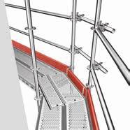 u Scaffolding decks, access decks The } Steel plank is a safe bridging element capable of bearing high loads for all scaffolding systems.