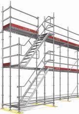 u Platform stairway in Allround Scaffolding Safe, fatigue-free stairway ascent also with transportation of materials without impairment of the working surface.