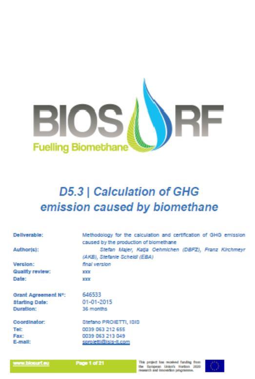 Deliverable 5.2: Comprehensive database on emission savings Deliverable 5.