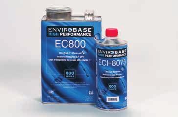 Ultra fast cycle time performance No flash, no baking required Single- and multi-panel repairs Excellent gloss and appearance Dries dust free in 10 minutes EC750 Appearance Clearcoat ECA81*