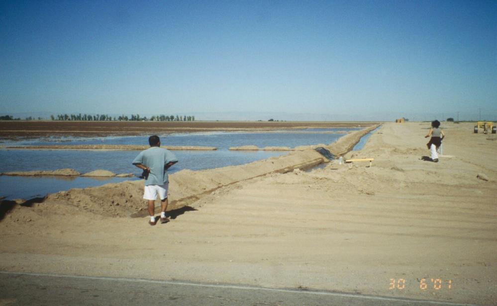 Pre-plant leaching in the Imperial Valley Leaching Requirement (LR) LR = minimum amount of water, in excess of irrigation requirement, needed to to leach salts through a water-saturated