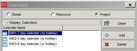 2.3 Calendars Primavera uses activity calendar assignments to model the allowable work periods.
