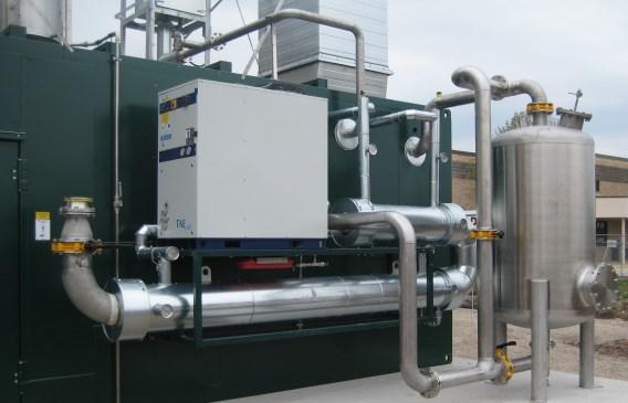 Biogas Heat Exchanger 5 Gas Re-Heating Section / Biogas Heat Exchanger 6 Heat Circuits connected to CHP Mix Cooler Circuits 7 Exit Flange Connection (to H 2S or Siloxane Filter, or to Gas Blower) 8