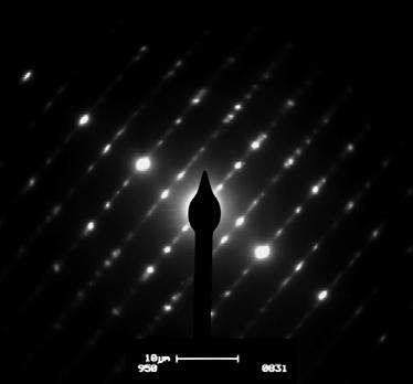 shortest dimensional length. It says the rod in Fig. 6 may be the result of a bunch of the sheets stacked together. Fig. 7 TEM Image of Beta-TiO2 Fig.