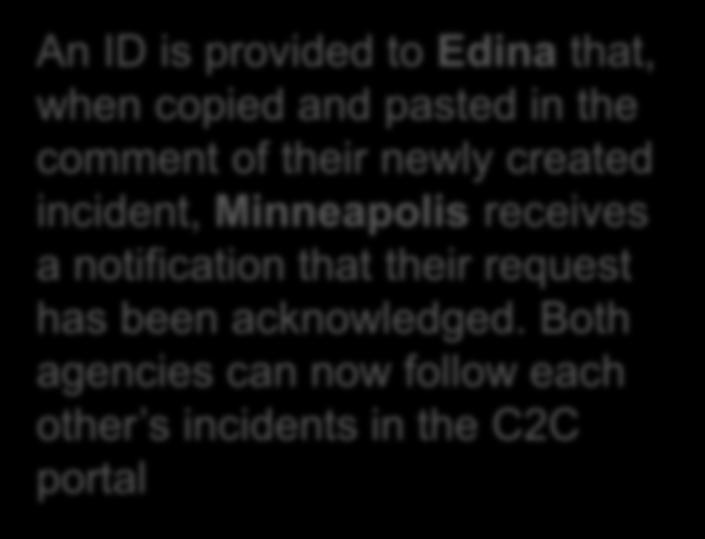 An ID is provided to Edina that, when copied and pasted in the comment of their newly created