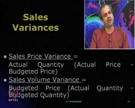 Same way, in sale variance, but we will call this sale value variance. Because, it is not a cost, it is a value of sales, which has increased or decreased.