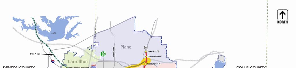 Figure 2 Existing and Proposed Transit Systems Two future transit corridors have been identified that could connect to the Cotton Belt Corridor but do