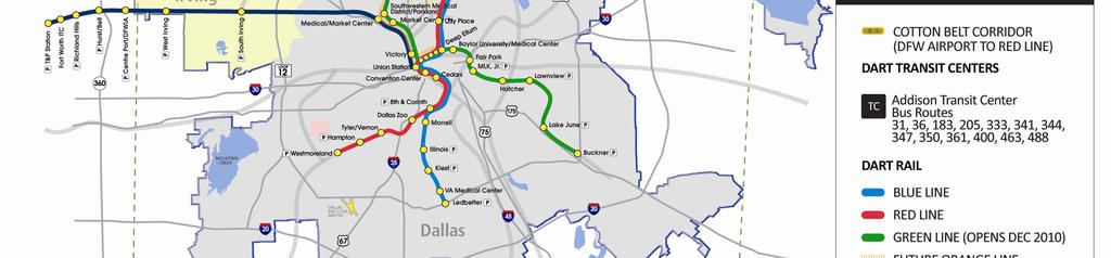 Three freight companies also operate within the corridor through agreements on tracks owned by DART: The Fort Worth and Western Railroad (FWWR), the KCS