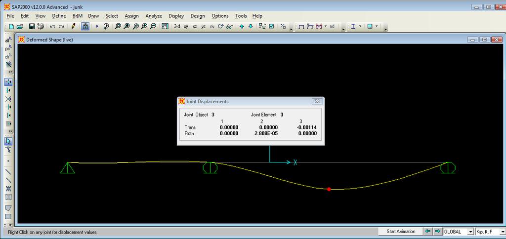 joint displacements, right click on the joint to open the individual joint displacement dialog box where joint rotations and