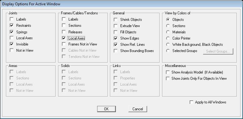 Many useful items can be turned on and off from the Display Options menu.