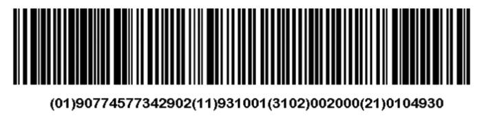 the barcode is a ITF-14, full 14-digit GTIN If the barcode is a