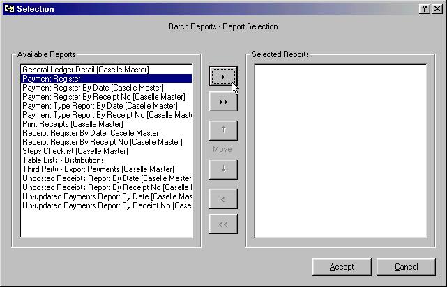 section: Setting up the Batch Daily Register Printing the Batch Daily Registers Setting up the Batch Daily
