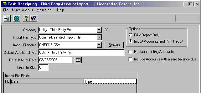Import Third Party Accounts Third Party Accounts Import Third Party Accounts In this section: Importing Third Party Account Information Verifying the Imported Third Party Accounts Importing Third