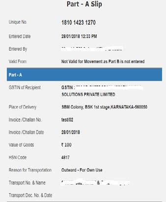 Amend/Update of vehicle number Accepts Rejects Recipient / Consignee Update by