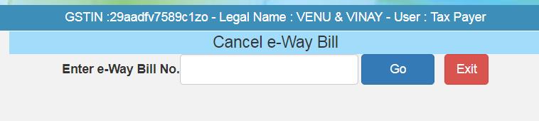 e-way Bill v Cancellation by Consignor