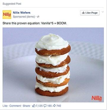 Answer: It s Visual: Great photo ads featuring mouth-watering images of Nilla Wafers used in a variety of recipes, including strawberry shortcake and banana pudding.