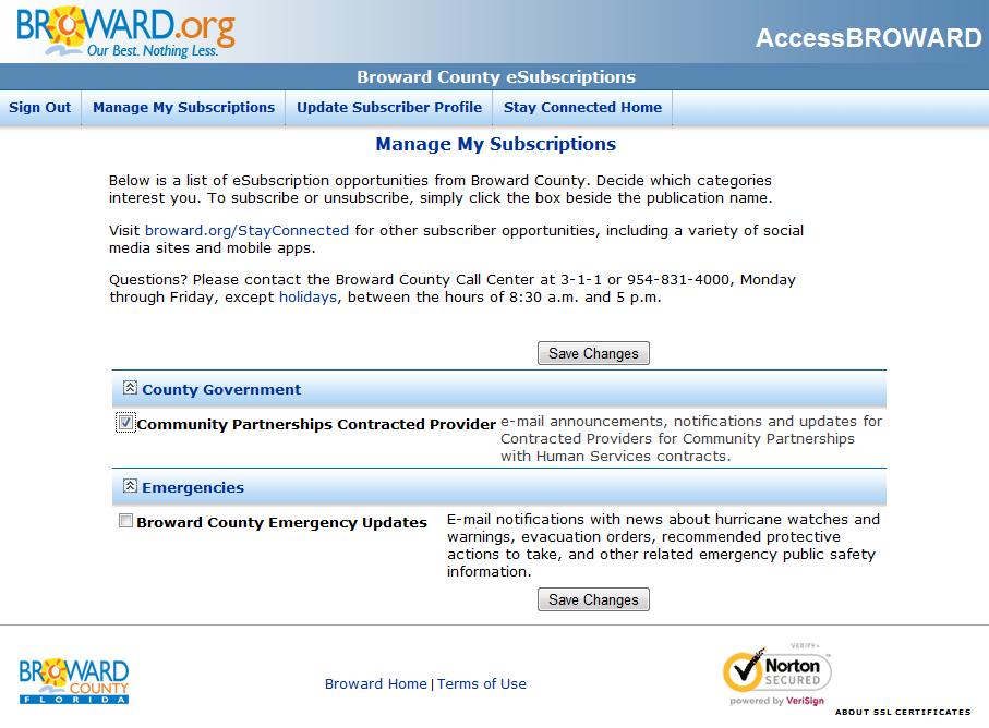 AccessBROWARD Registration Cont.